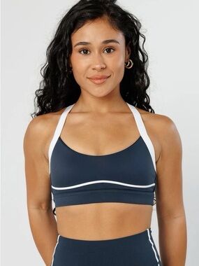 Paragon Fitwear Blue Stripe Legging & Bra Set